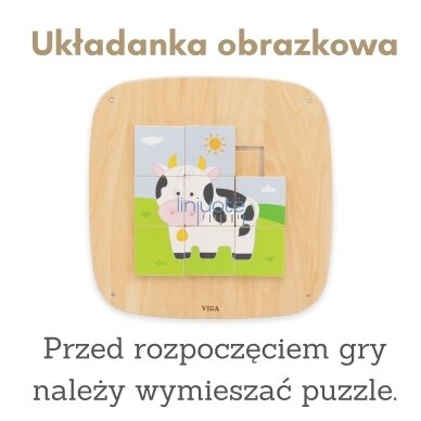 Medinė sensorinė manipuliacinė lenta – paveikslėlių dėlionė, 44814 6