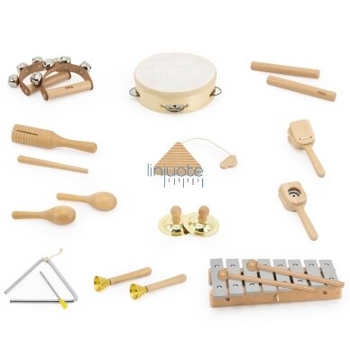 VIGA Medinė Muzikinė Lenta 12 Perkusioninių Instrumentų Rinkinys 1