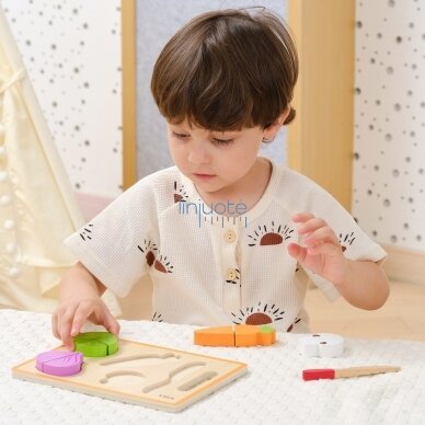 VIGA Medinis Montessori Daržovių Pjovimo Mokymosi Žaidimas 44790 2
