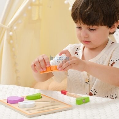 VIGA Medinis Montessori Daržovių Pjovimo Mokymosi Žaidimas 44790 4