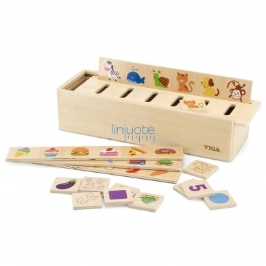 VIGA WOODEN EDUCATIONAL SORTER ŽAIDIMAS GYVŪNAI VAISIAI DARŽOVĖS MONTESSORI, 44503 VIGA WOODEN EDUCATIONAL SORTER ŽAIDIMAS GYVŪNAI VAISIAI DARŽOVĖS MONTESSORI, 44503