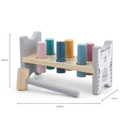 VIGA PolarB rinkinys medinė piramidė + kalimo žaidimas su plaktuku Baltasis lokys Montessori 10 VIGA PolarB rinkinys medinė piramidė + kalimo žaidimas su plaktuku Baltasis lokys Montessori 10