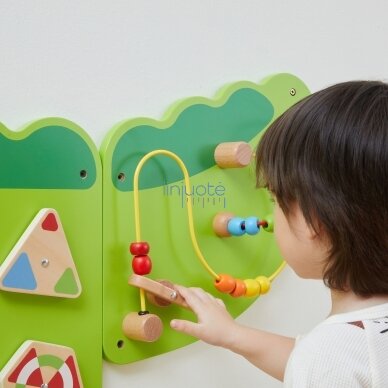 VIGA Sensorinė Manipuliavimo Lenta Krokodilas su FSC Sertifikatu Montessori 4
