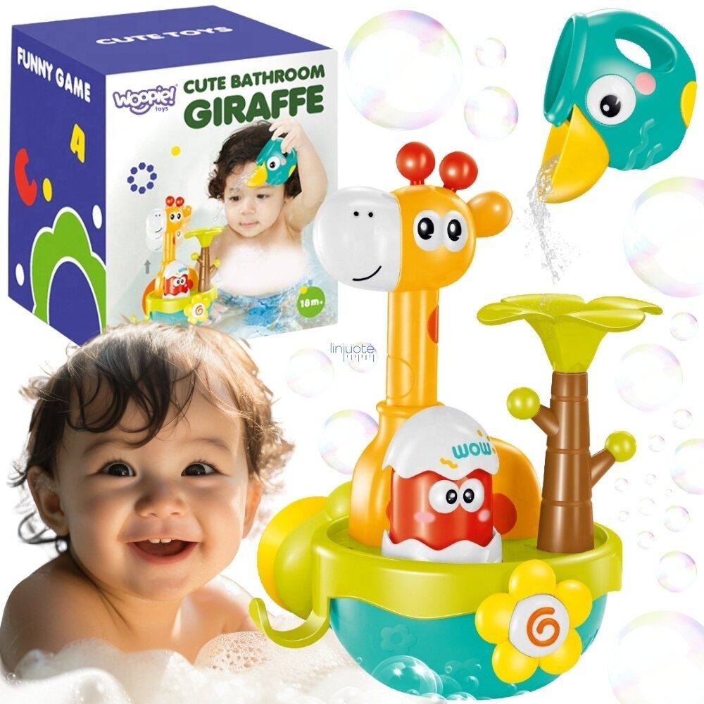 Woopie Baby Vonios Žaislas Žirafa su Piltuvėliu ir Siurbtuku 54726
