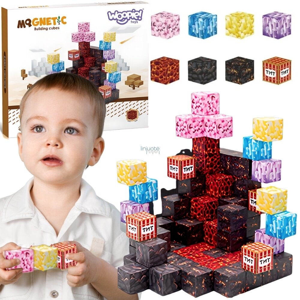 STEAM Magnetinis Kubelių Konstruktorius "Minecraft", 74 EL, 55952 STEAM Magnetinis Kubelių Konstruktorius "Minecraft", 74 EL, 55952