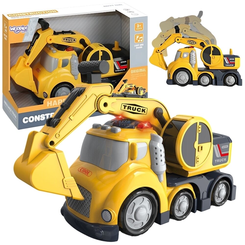 WOOPIE EKSKAVATORIUS CITY TRUCK SU GARSO IR ŠVIESOS EFEKTAIS, 53132 WOOPIE EKSKAVATORIUS CITY TRUCK SU GARSO IR ŠVIESOS EFEKTAIS, 53132