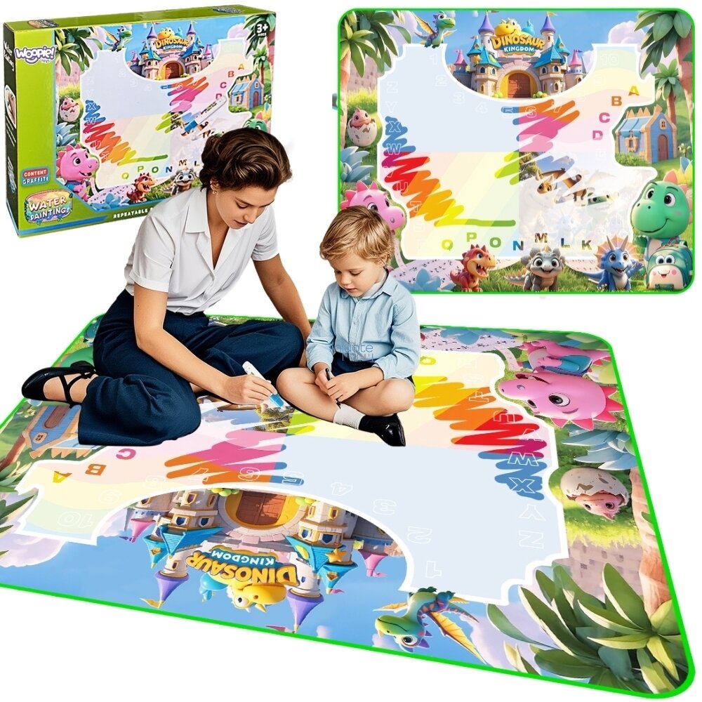 Vandens piešimo kilimėlis vaikams su dinozaurais + Priedai, 60x80 cm, 56065 Vandens piešimo kilimėlis vaikams su dinozaurais + Priedai, 60x80 cm, 56065