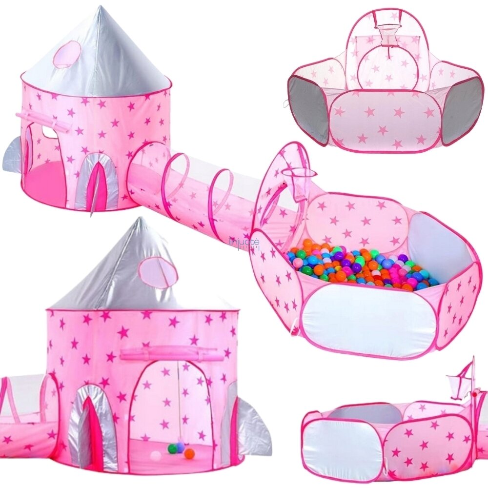 WOOPIE PALAPINĖ 3IN1, PRINCESĖS PILIS XXL - NAMELIS, TUNELIS, SAUSA PILIS, 54412 WOOPIE PALAPINĖ 3IN1, PRINCESĖS PILIS XXL - NAMELIS, TUNELIS, SAUSA PILIS, 54412