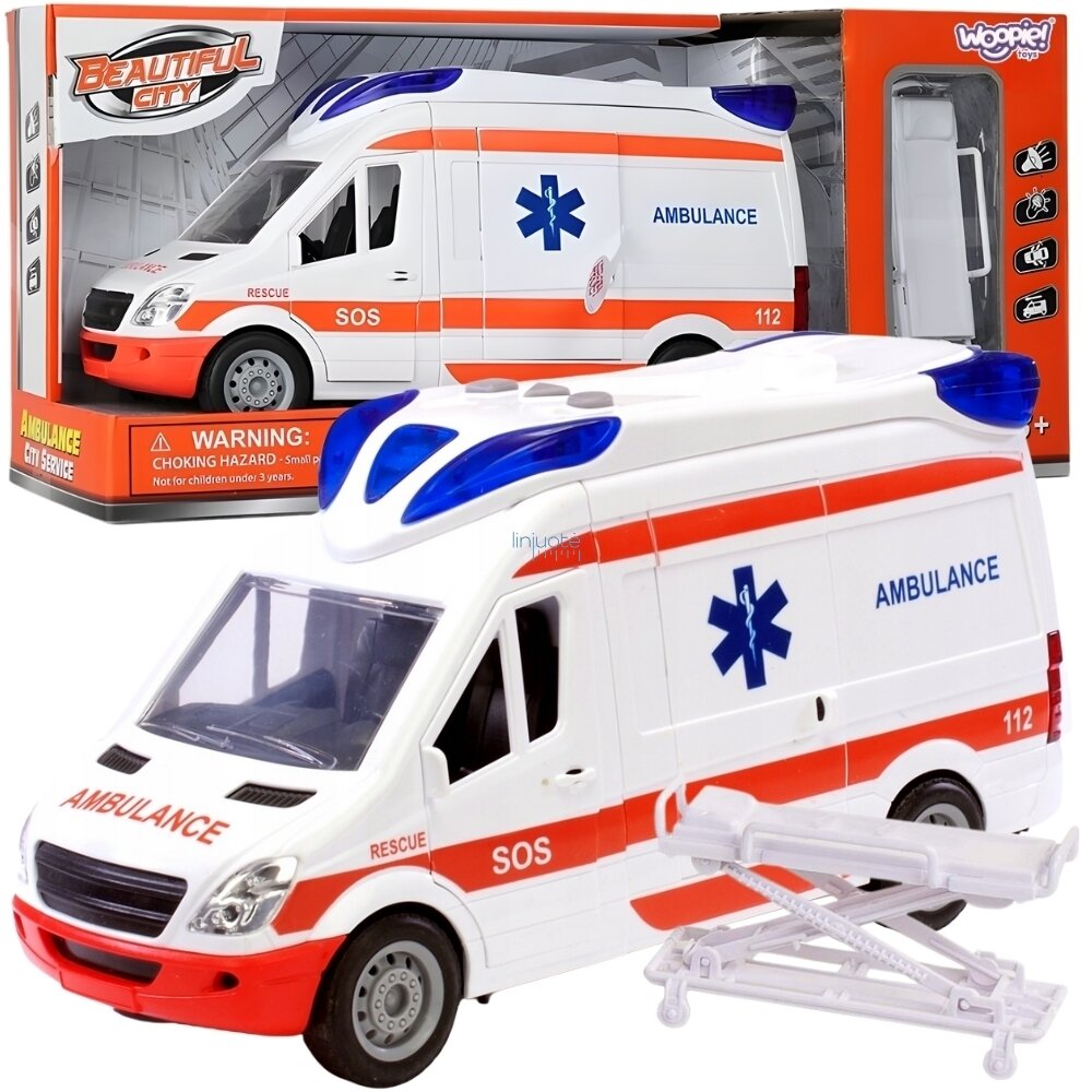 WOOPIE Greitoji pagalba Ambulans Nosinės komplekte + Garso ir šviesos signalai, 57185