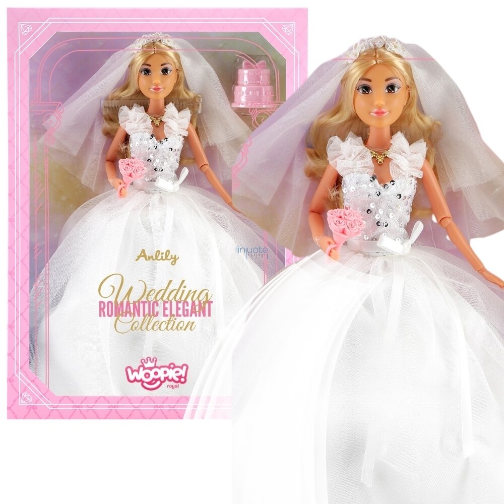 Woopie Royal Lėlė Lily 30 cm – Lėlė Nuotaka su Pilnu Vestuviniu Komplektu 57819