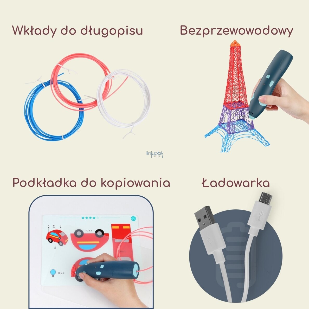 3D Pieštukas, įkraunamas USB 5618 6 3D Pieštukas, įkraunamas USB 5618 6
