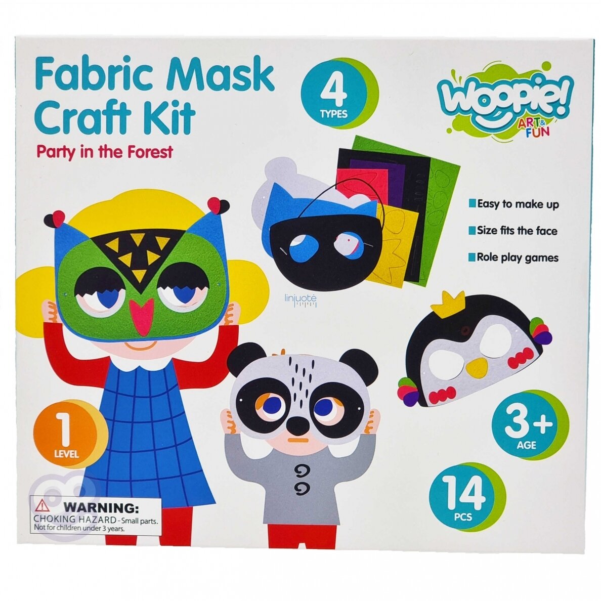 WOOPIE ART&FUN KŪRYBINIS RINKINYS „PASIDARYK PATS“ VELTINIO KAUKĖS 4 VNT., 41168 12