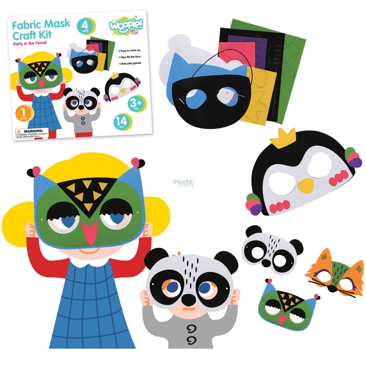 WOOPIE ART&FUN KŪRYBINIS RINKINYS „PASIDARYK PATS“ VELTINIO KAUKĖS 4 VNT., 41168 13 WOOPIE ART&FUN KŪRYBINIS RINKINYS „PASIDARYK PATS“ VELTINIO KAUKĖS 4 VNT., 41168 13