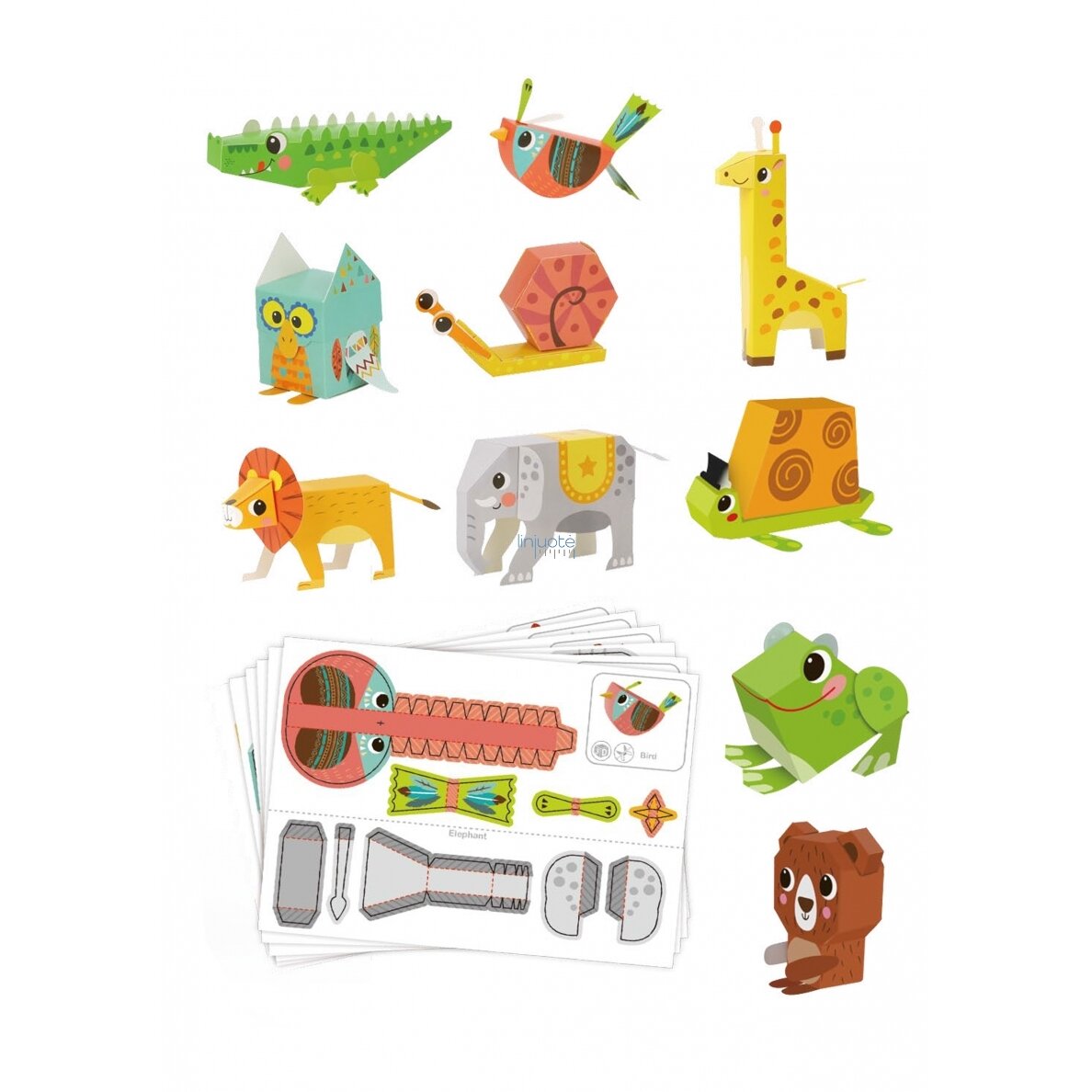 WOOPIE ART&FUN 3D DIY ORIGAMI KŪRYBINIS RINKINYS 10 GYVŪNŲ, 44947 12