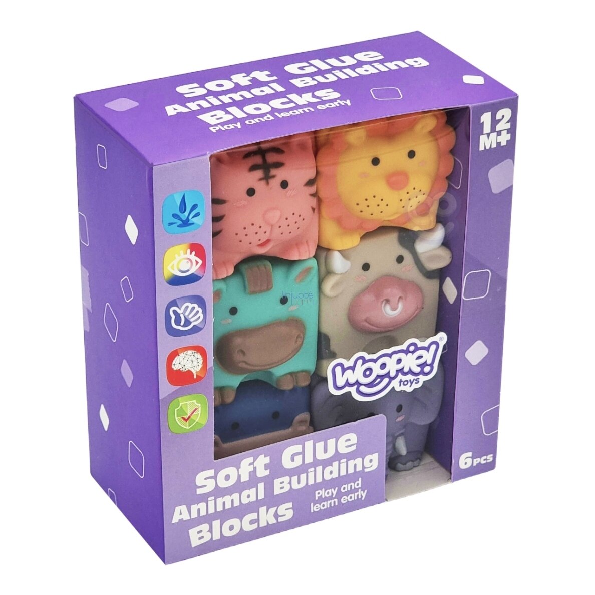 WOOPIE BABY Jutikliniai Blokai Gyvūnų Dėlionė Squeeze + Garso 6 vnt. 3 WOOPIE BABY Jutikliniai Blokai Gyvūnų Dėlionė Squeeze + Garso 6 vnt. 3