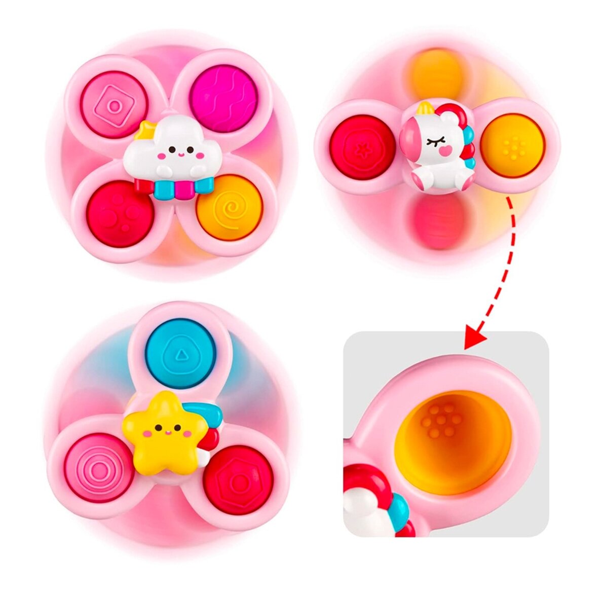 WOOPIE BABY Kosminis spinneris Pop-it Sensorinis žaislas Keičiami 3 vnt Rožinis. 2 WOOPIE BABY Kosminis spinneris Pop-it Sensorinis žaislas Keičiami 3 vnt Rožinis. 2