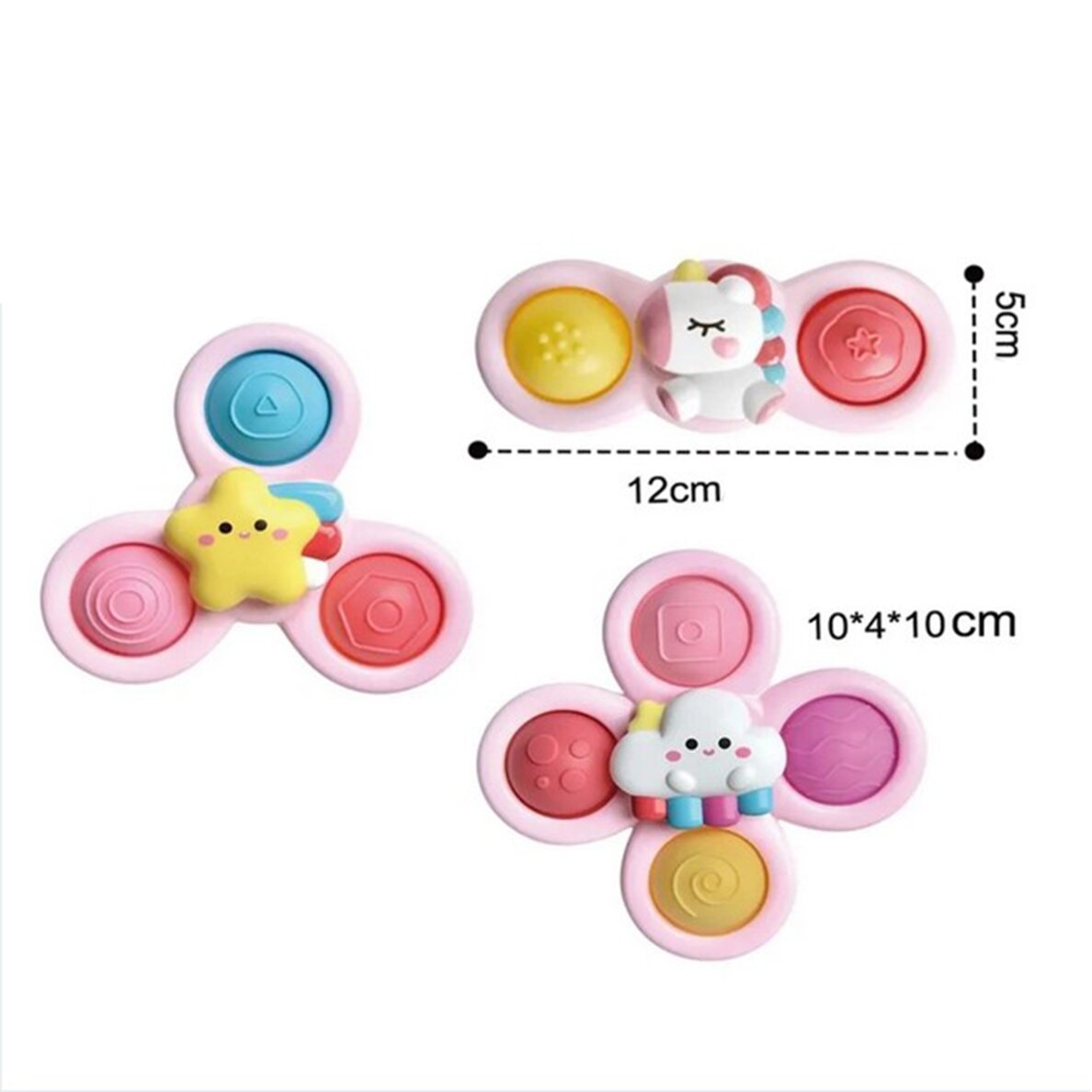 WOOPIE BABY Kosminis spinneris Pop-it  Sensorinis žaislas  Keičiami 3 vnt Rožinis. 4
