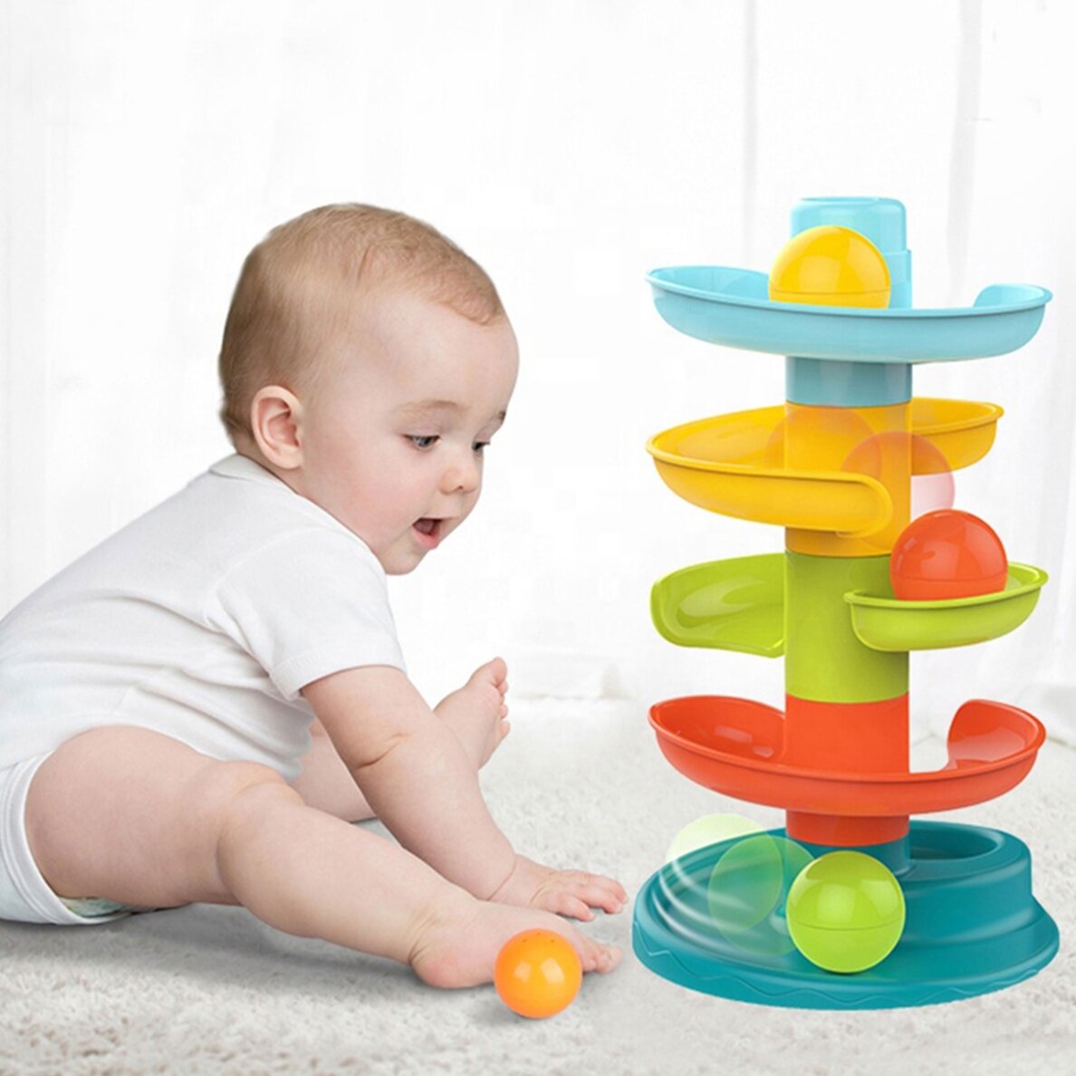 WOOPIE BABY Kamuoliukų trasa (kulodromas) Spiralinis rinkinys + 3 kamuoliukai 2