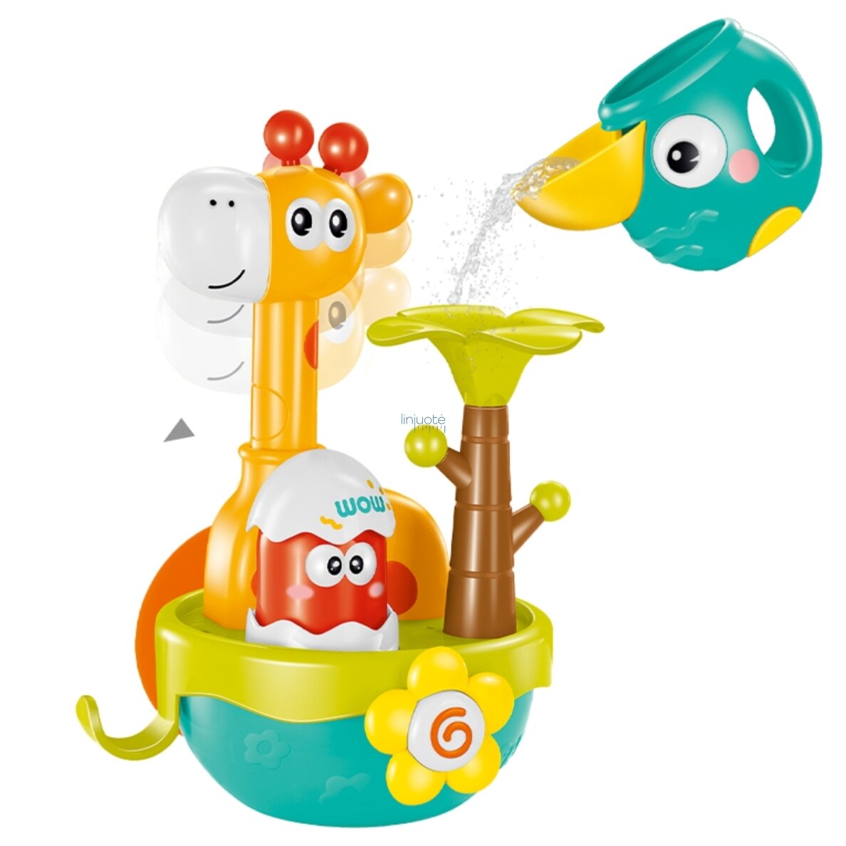 Woopie Baby Vonios Žaislas Žirafa su Piltuvėliu ir Siurbtuku 54726 7
