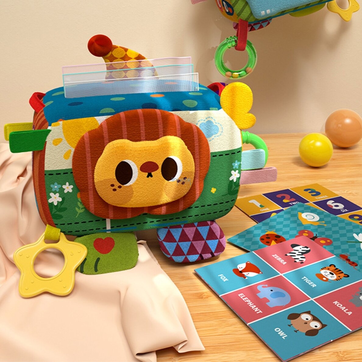 WOOPIE BABY Edukacinė Sensorinė Žaislai Pani Metka Servetėlių Dėžutė 6