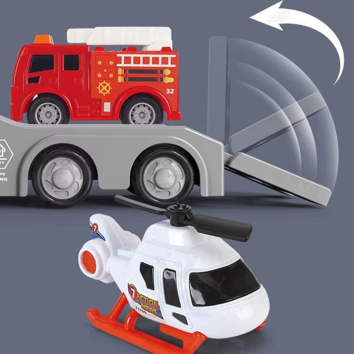WOOPIE RAUDONA GAISRINĖS PRIEKABA CITY TRUCK GARSO IR ŠVIESOS EFEKTAI, 53156 3 WOOPIE RAUDONA GAISRINĖS PRIEKABA CITY TRUCK GARSO IR ŠVIESOS EFEKTAI, 53156 3