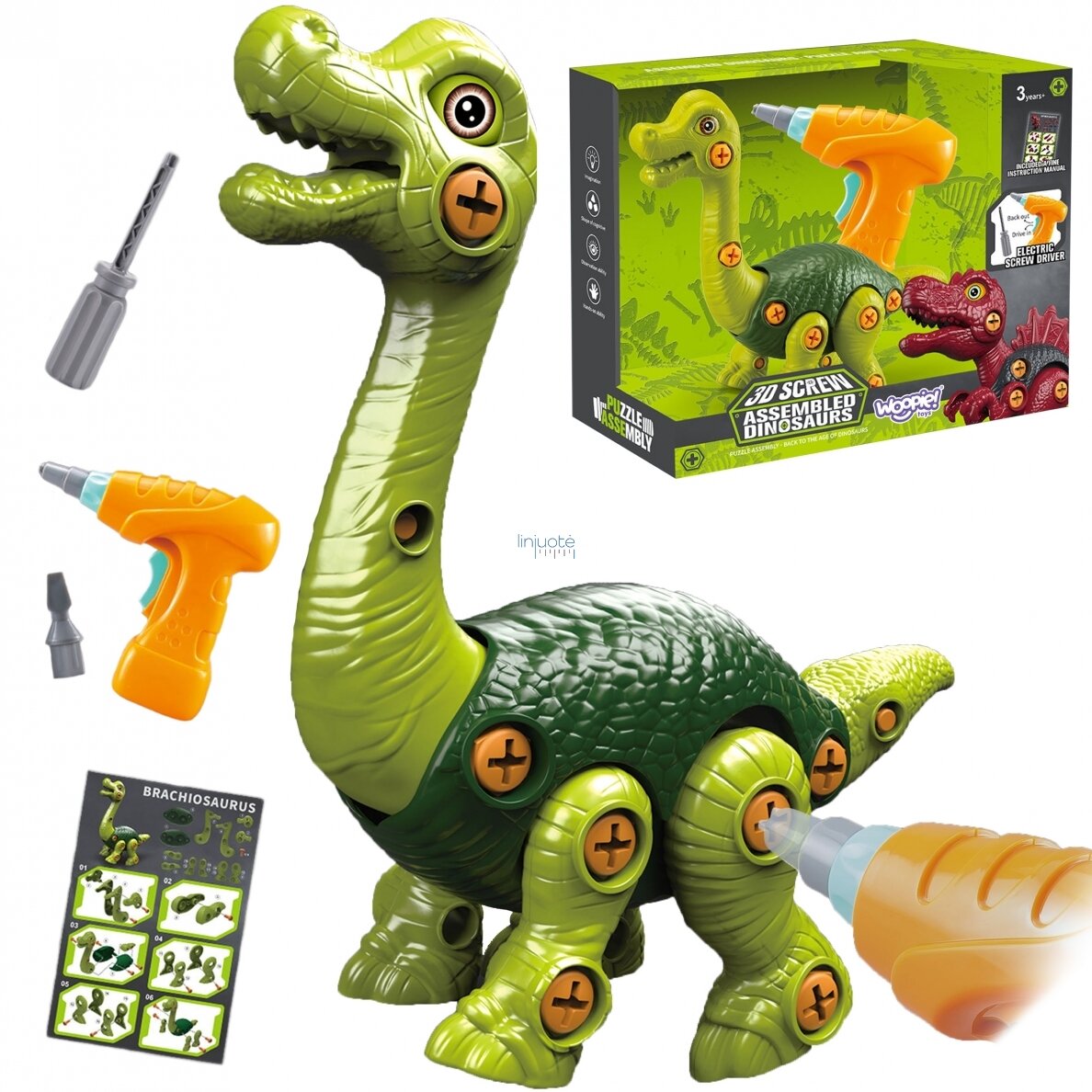 WOOPIE DINOZAURŲ SUKIMO KONSTRAVIMO RINKINYS + GRĘŽTUVAS, 31 EL., 40437 WOOPIE DINOZAURŲ SUKIMO KONSTRAVIMO RINKINYS + GRĘŽTUVAS, 31 EL., 40437