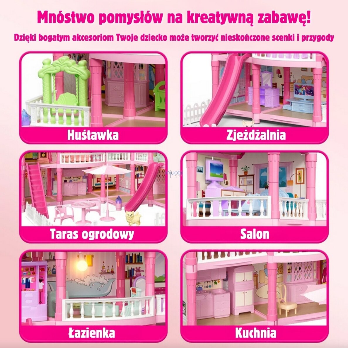 WOOPIE Namelis lėlėms Villa su priedais ir lėle 296 d., 56997 1 WOOPIE Namelis lėlėms Villa su priedais ir lėle 296 d., 56997 1