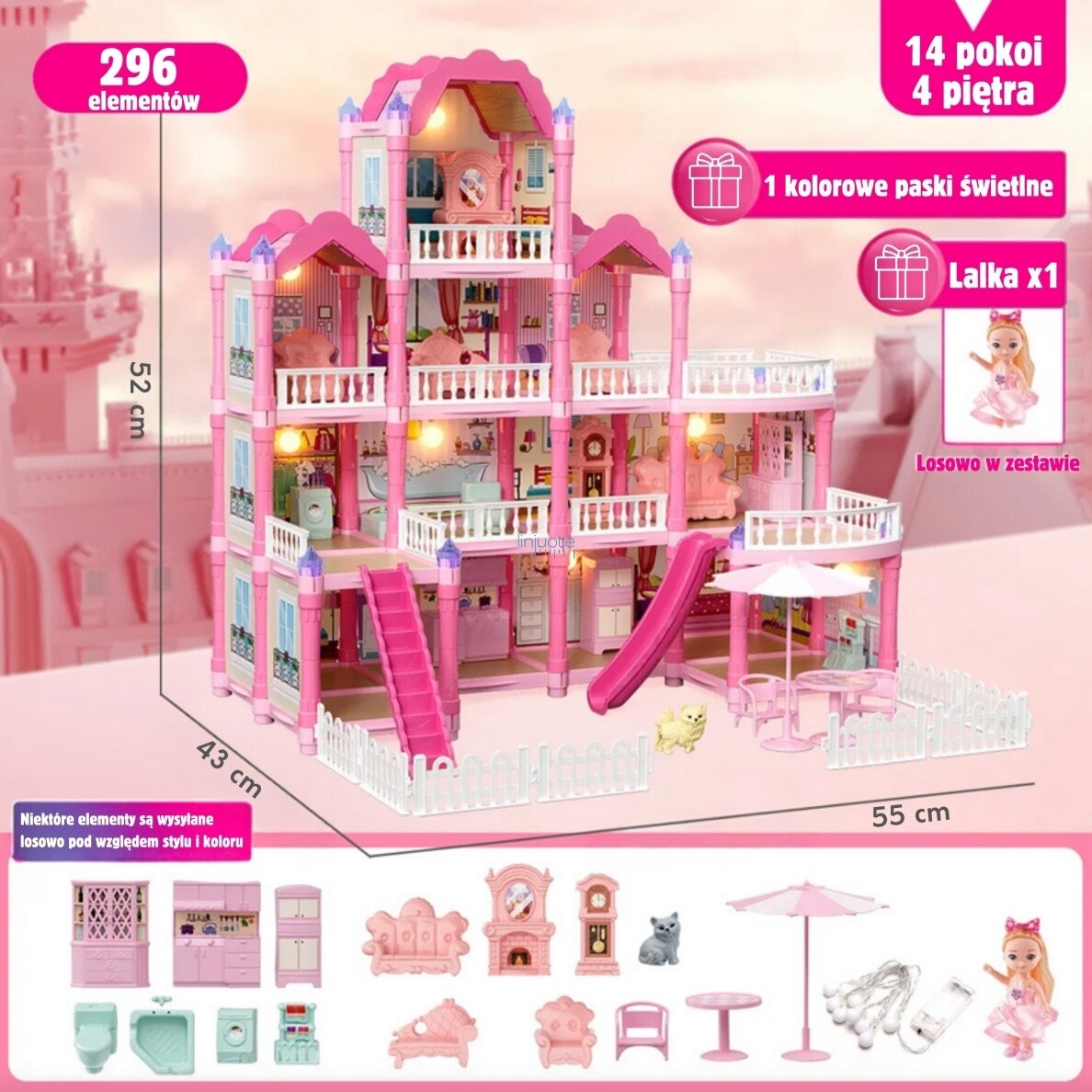 WOOPIE Namelis lėlėms Villa su priedais ir lėle 296 d., 56997 3