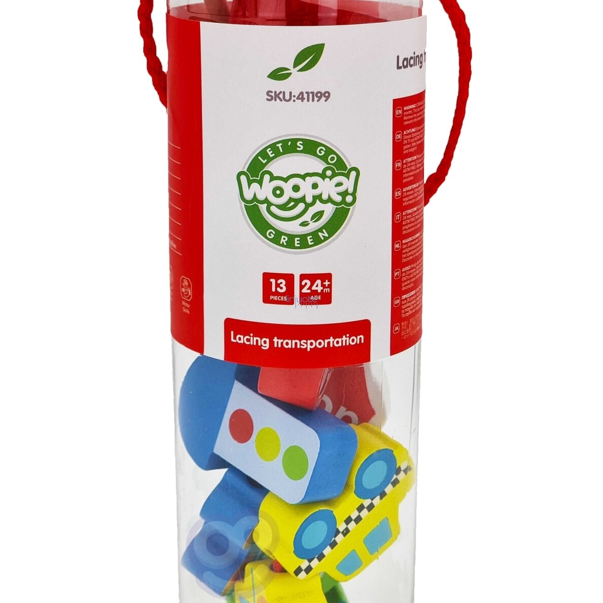 WOOPIE GREEN Mediniai Siūlų Vėrimo Rinkinys Transporto Priemonės Automobiliai 13 vnt. 19