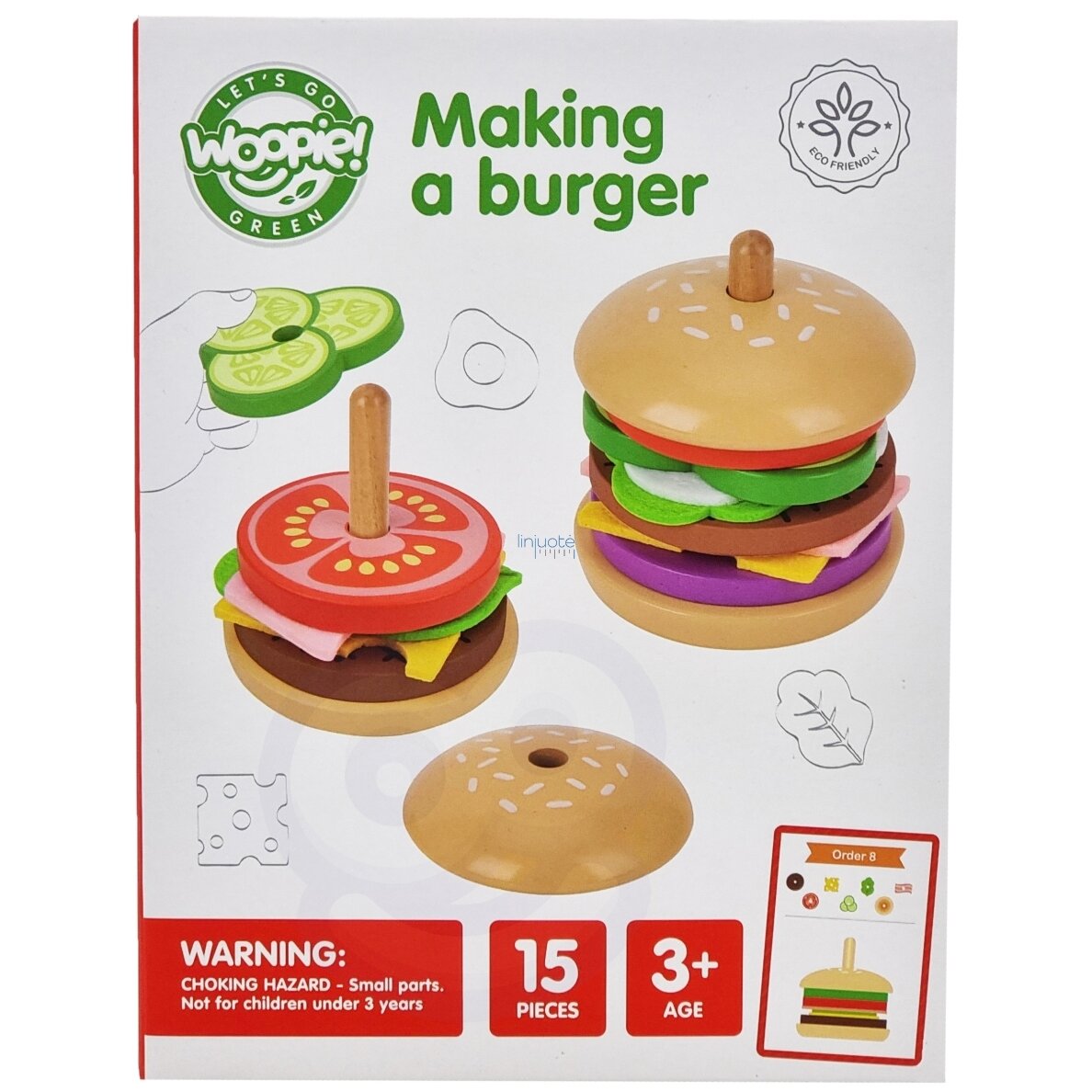 WOOPIE GREEN Medinis Burger Restoranas Dėlionė Vaikams 15 d. FSC sertifikatas 14 WOOPIE GREEN Medinis Burger Restoranas Dėlionė Vaikams 15 d. FSC sertifikatas 14