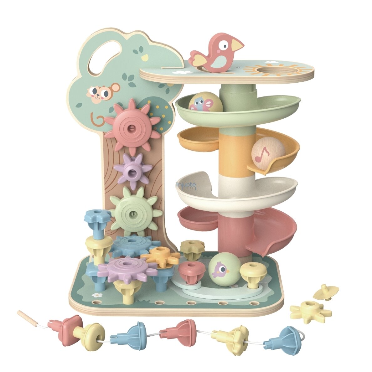 WOOPIE GREEN Veiklos Medis Kulodromas Montessori 4in1 1
