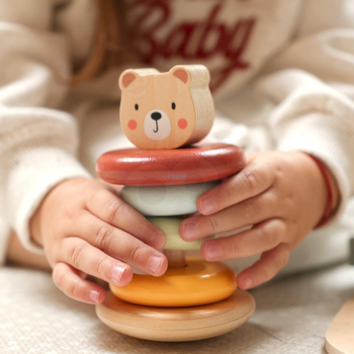 WOOPIE GREEN Dėžutė Rūšiuoklė Box 3v1 Kaladėlės Piramidė Dramblys FSC, 49669 6