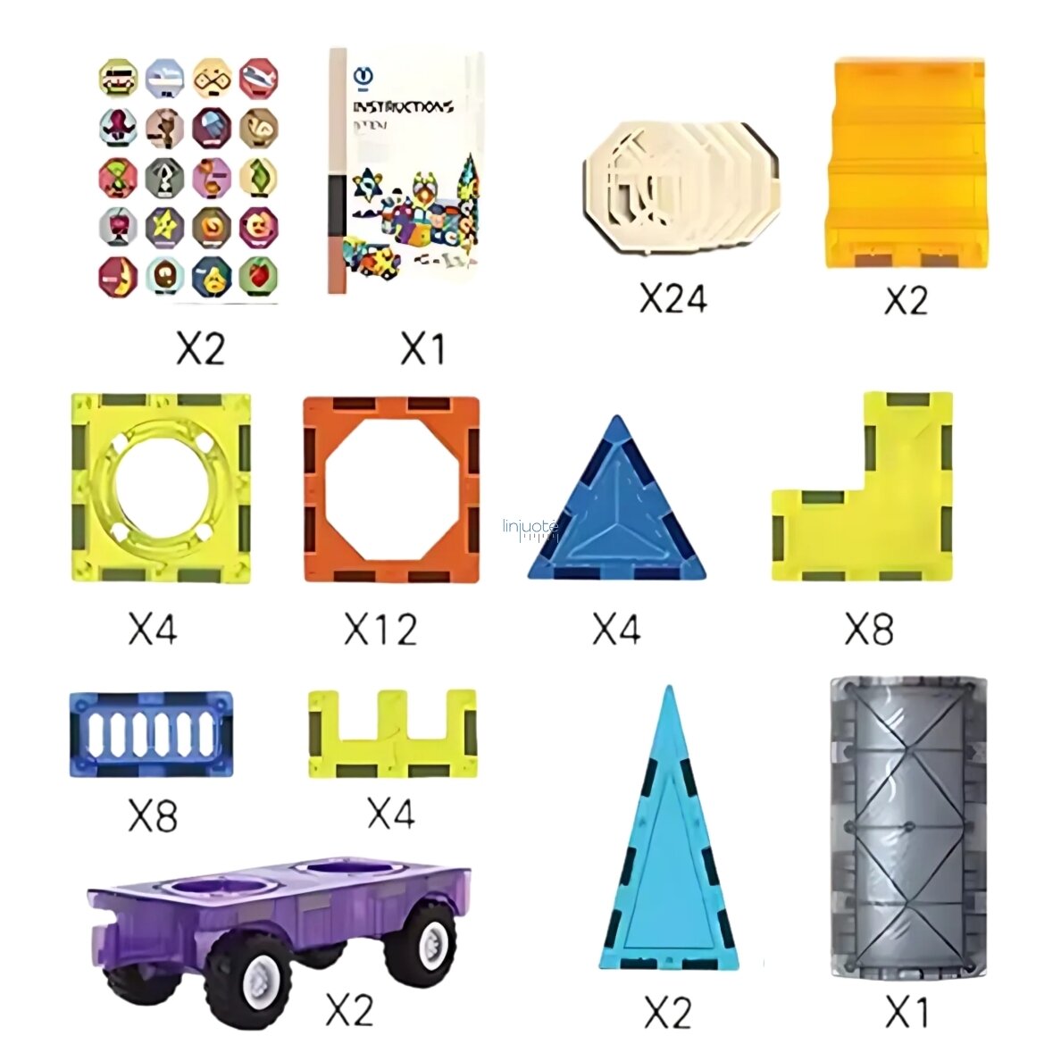 WOOPIE MAGNETINIAI 3D KONSTRUKTORIAI RINKINYS PILIS TRANSPORTO PRIEMONĖS 71EL., 54870 2