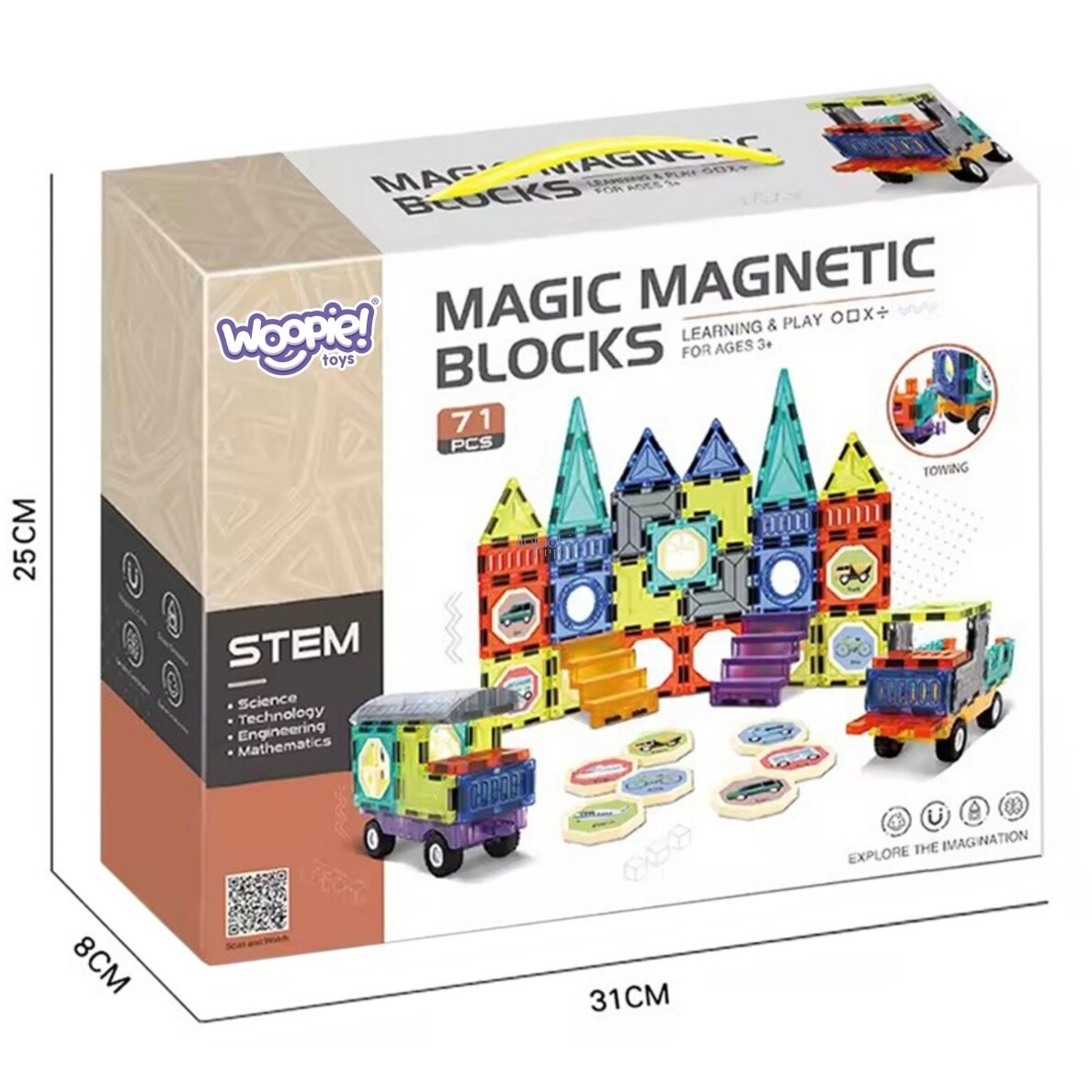 WOOPIE MAGNETINIAI 3D KONSTRUKTORIAI RINKINYS PILIS TRANSPORTO PRIEMONĖS 71EL., 54870 4 WOOPIE MAGNETINIAI 3D KONSTRUKTORIAI RINKINYS PILIS TRANSPORTO PRIEMONĖS 71EL., 54870 4