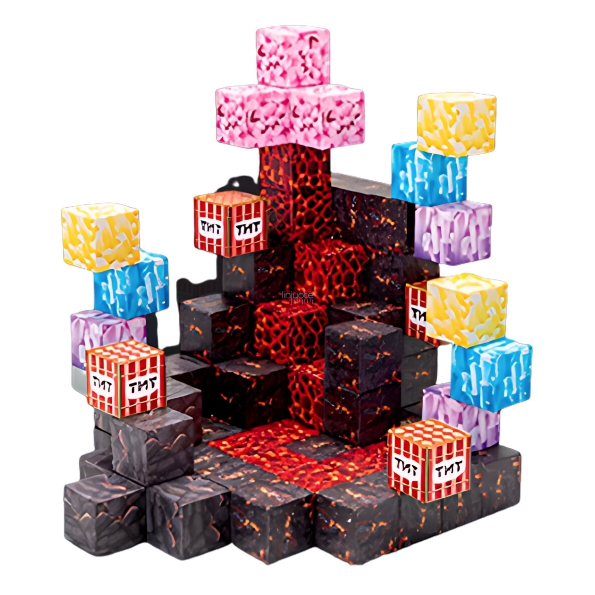 STEAM Magnetinis Kubelių Konstruktorius "Minecraft",  74 EL, 55952 1