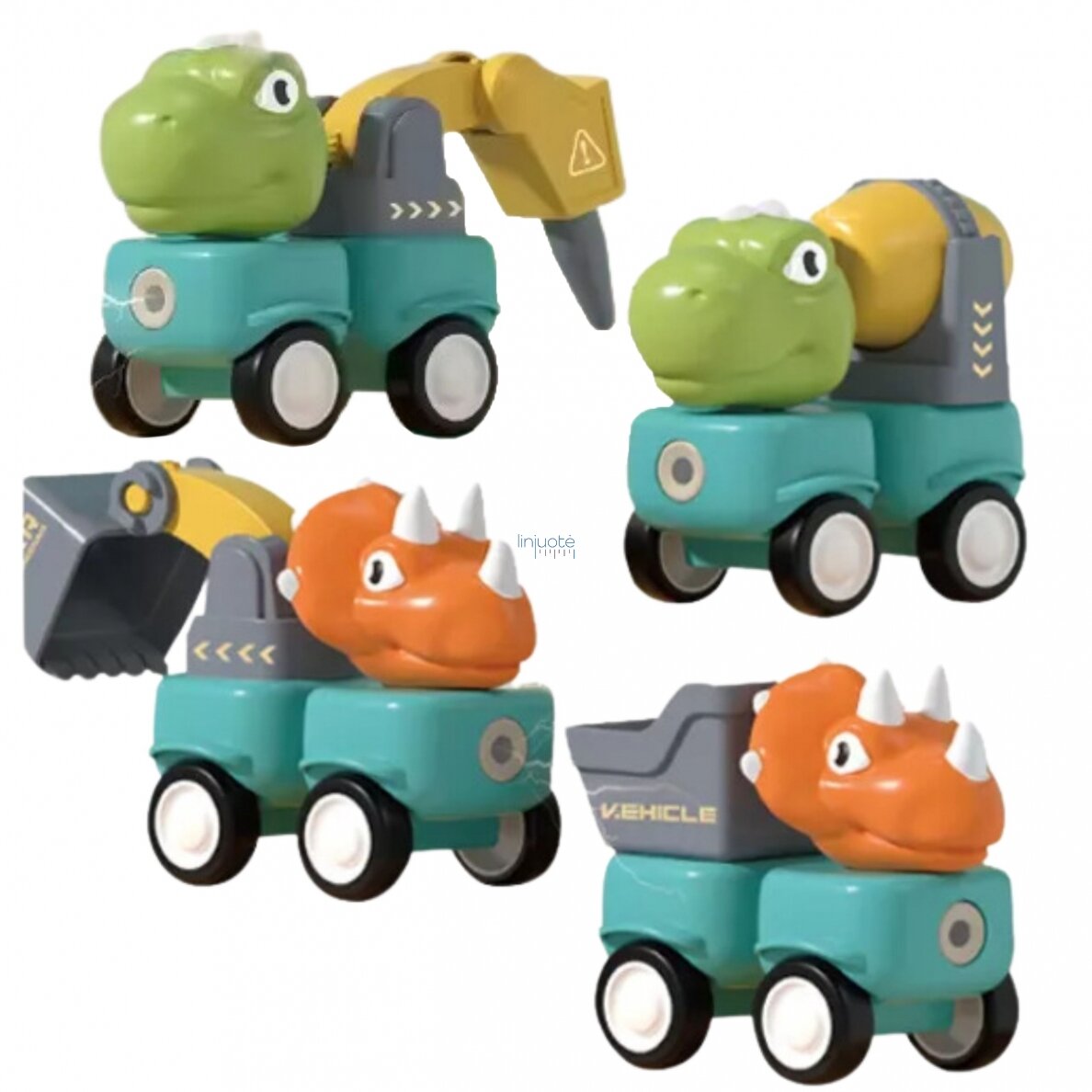 WOOPIE Magnetinės konstrukcinės dinozaurų kaladėlės 84 el. 51008 10