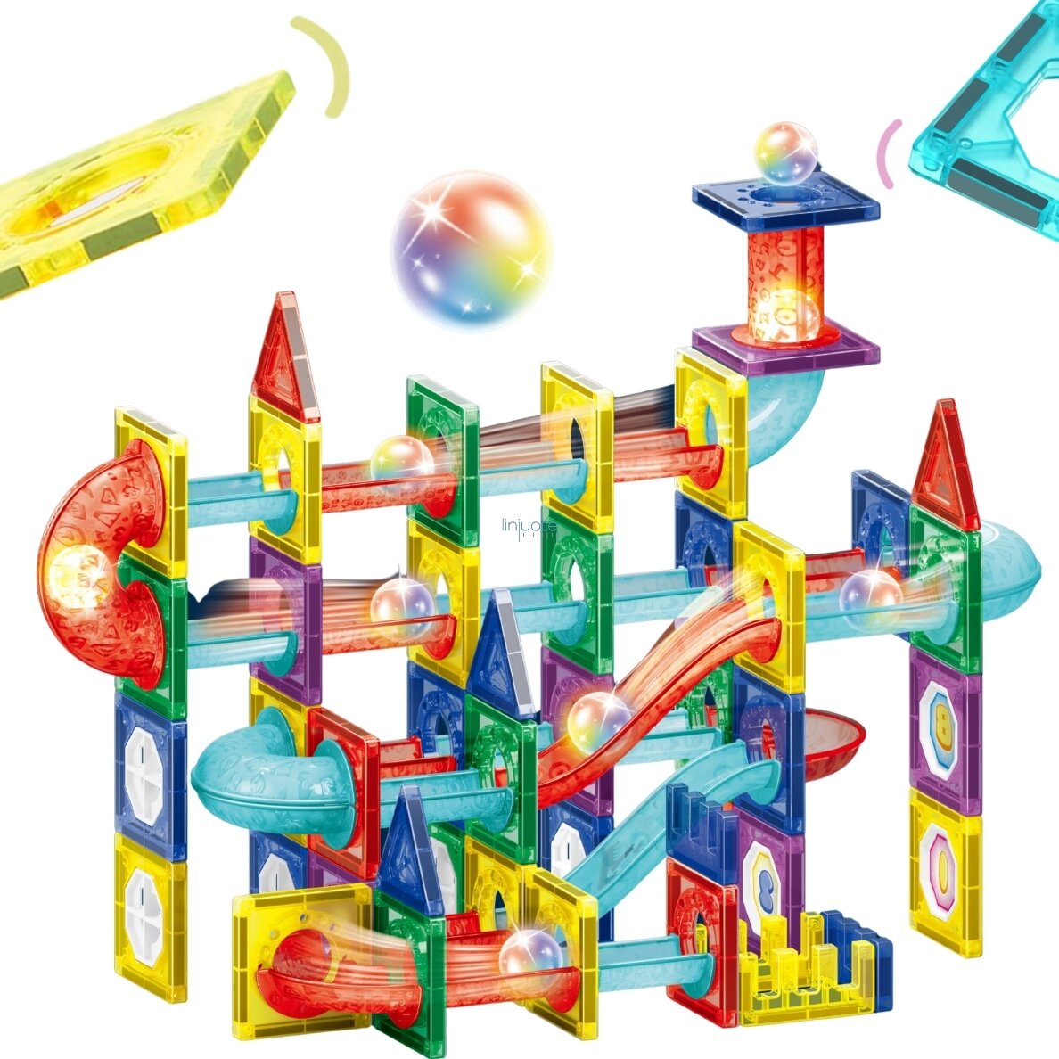 WOOPIE MAGNETINIAI 3D KONSTRUKTORIAUS BLOKAI, EDUKACINIS RINKINYS „KAMUOLIUKŲ TRASA“, 105EL., 54849 1 WOOPIE MAGNETINIAI 3D KONSTRUKTORIAUS BLOKAI, EDUKACINIS RINKINYS „KAMUOLIUKŲ TRASA“, 105EL., 54849 1