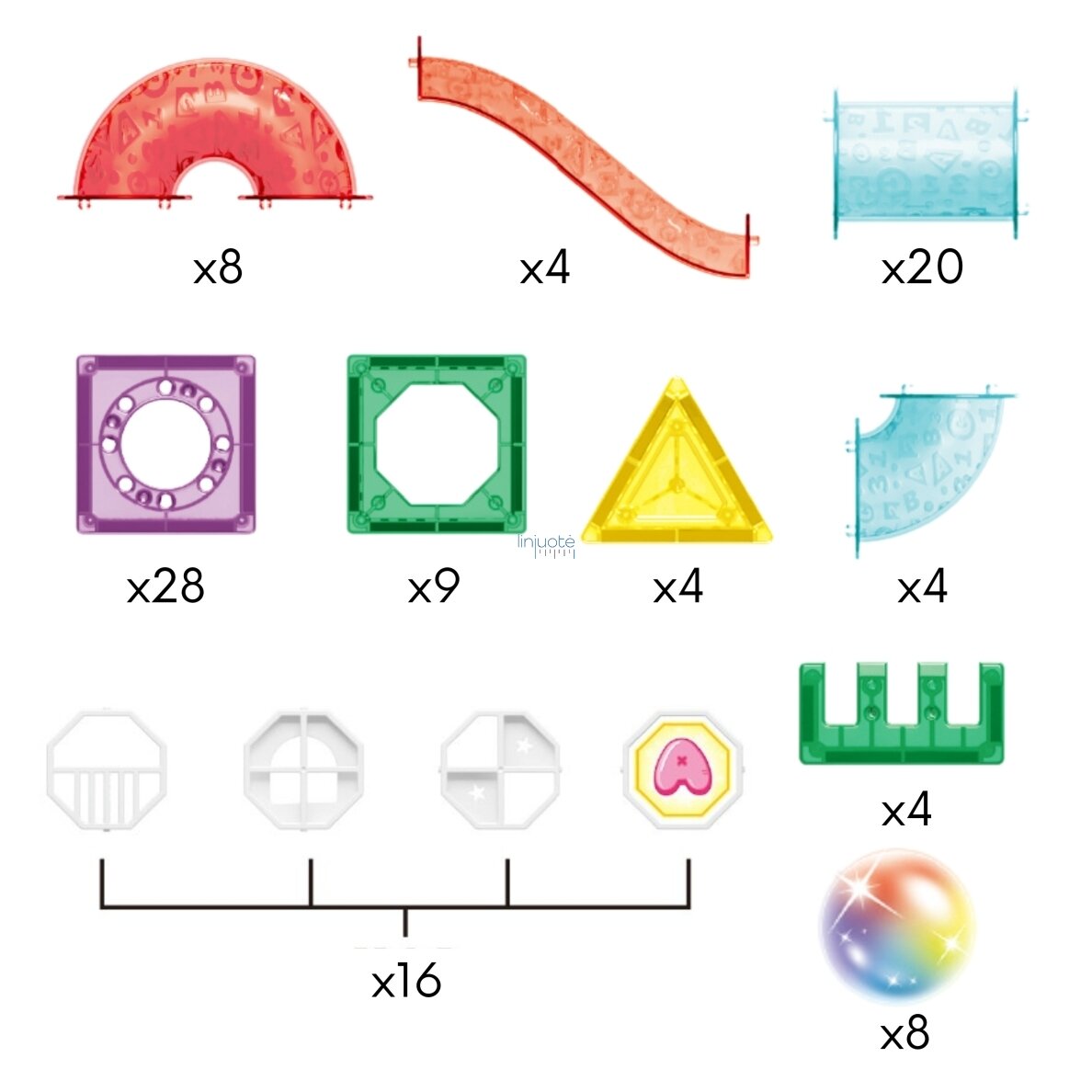 WOOPIE MAGNETINIAI 3D KONSTRUKTORIAUS BLOKAI, EDUKACINIS RINKINYS „KAMUOLIUKŲ TRASA“, 105EL., 54849 2 WOOPIE MAGNETINIAI 3D KONSTRUKTORIAUS BLOKAI, EDUKACINIS RINKINYS „KAMUOLIUKŲ TRASA“, 105EL., 54849 2