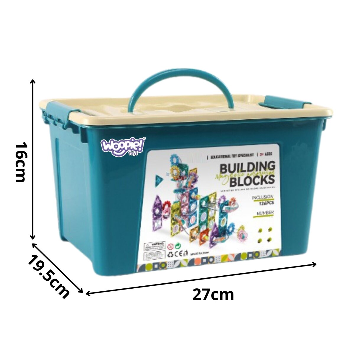 WOOPIE MAGNETINIS KONSTRUKCINIS 3D RINKINYS - EDUKACINIS KAMŠČIŲ TAKELIS 126EL., 54955 5