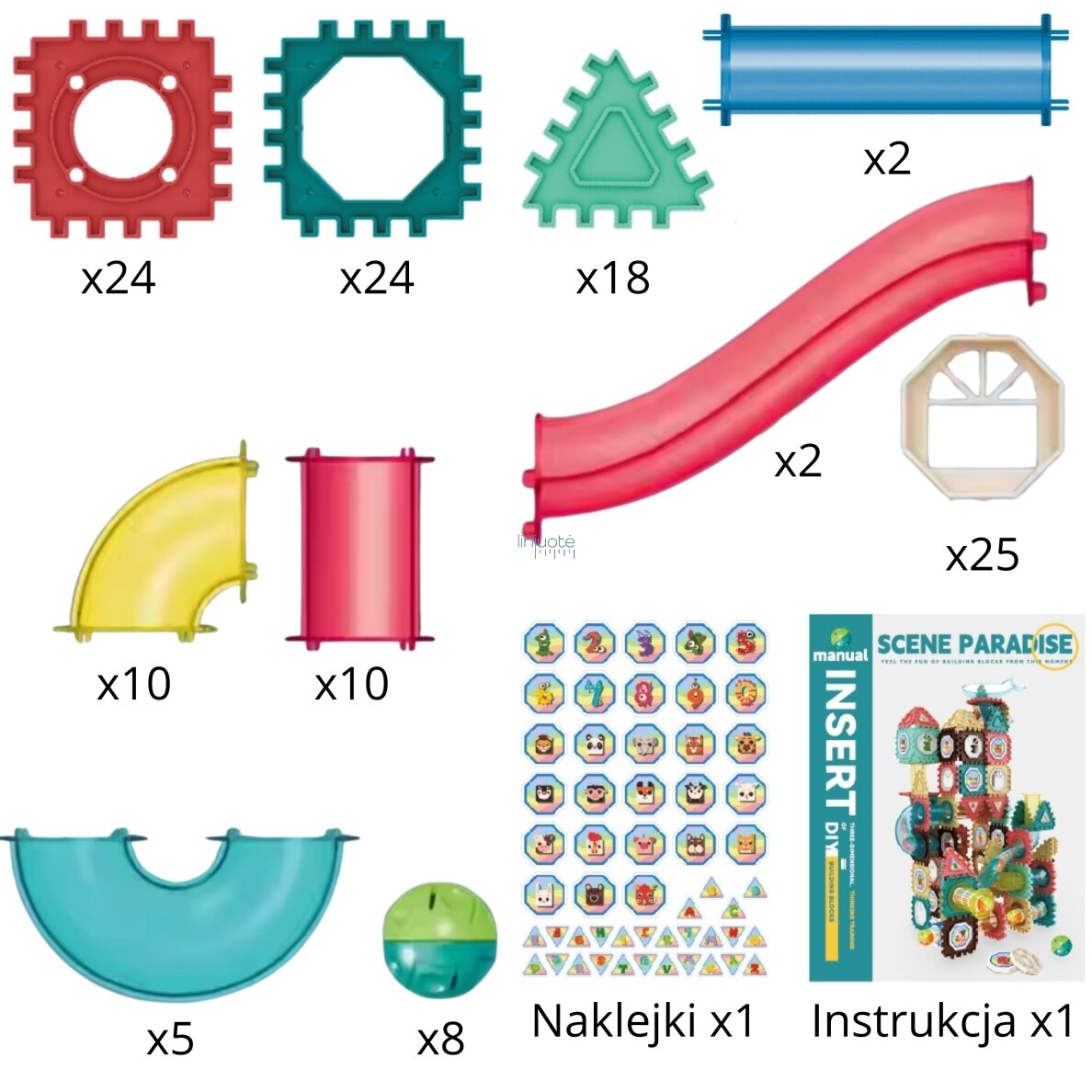 WOOPIE MAGNETINIAI 3D STATYBINIAI BLOKAI, MOKOMASIS RINKINYS „BALL TRACK“, 128EL., 54931 3 WOOPIE MAGNETINIAI 3D STATYBINIAI BLOKAI, MOKOMASIS RINKINYS „BALL TRACK“, 128EL., 54931 3