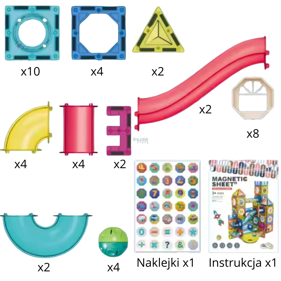 WOOPIE MAGNETINIAI 3D STATYBINIAI BLOKAI, MOKOMASIS RINKINYS „BALL TRACK“, 42EL,. 54917 3 WOOPIE MAGNETINIAI 3D STATYBINIAI BLOKAI, MOKOMASIS RINKINYS „BALL TRACK“, 42EL,. 54917 3