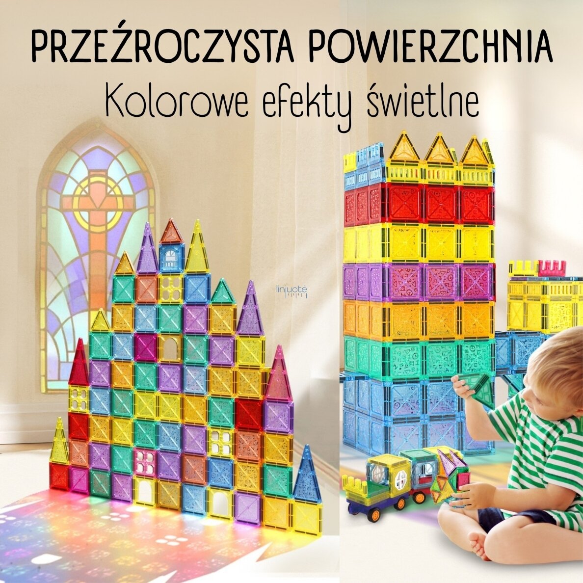 WOOPIE MAGNETINIAI 3D KONSTRUKTORIAUS BLOKAI. MOKOMASIS RINKINYS „PILIS IR TRANSPORTO PRIEMONĖS“, 110 EL., 54979 2