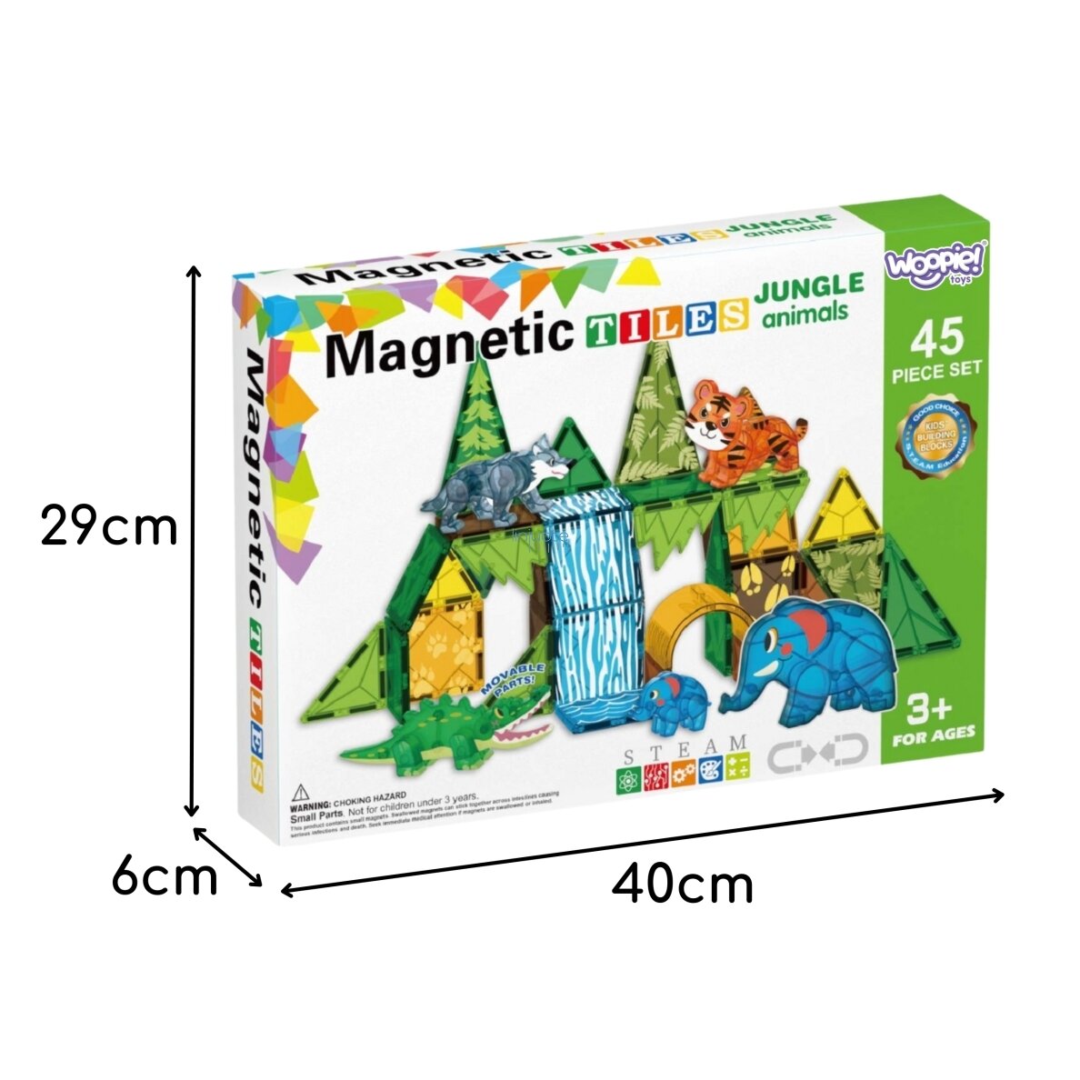 STEAM Magnetinis Konstruktorius 3D "Džiunglių Gyvūnai", 45 EL, 558600 5 STEAM Magnetinis Konstruktorius 3D "Džiunglių Gyvūnai", 45 EL, 558600 5