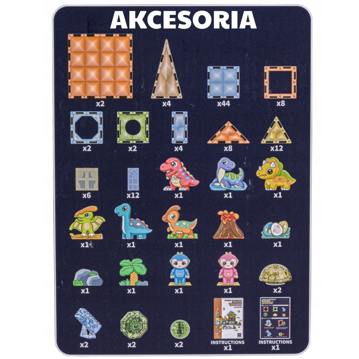 STEAM Šviečiantys 3D Magnetinis Konstruktorius "Dinozaurai", 124 EL, 55921 5 STEAM Šviečiantys 3D Magnetinis Konstruktorius "Dinozaurai", 124 EL, 55921 5