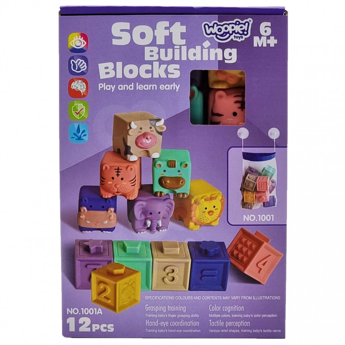 WOOPIE BABY SENSORINIAI BLOKAI SQUEEZE PUZZLE GARSO MOKYMASIS, SKAIČIAVIMAS 12 VNT., 31224 11