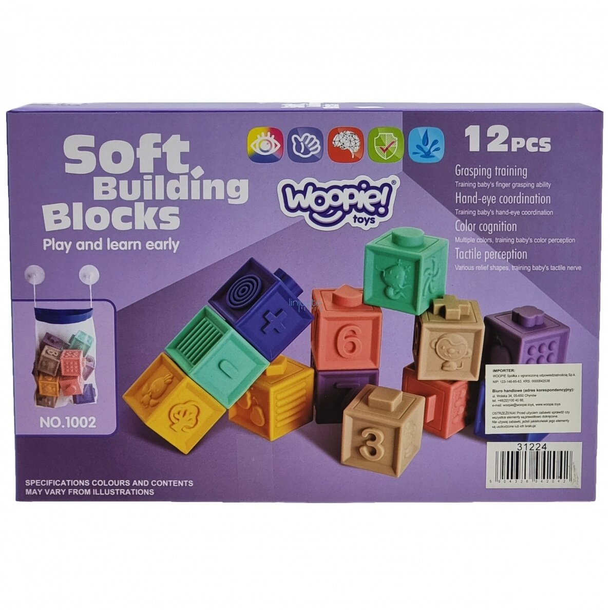 WOOPIE BABY SENSORINIAI BLOKAI SQUEEZE PUZZLE GARSO MOKYMASIS, SKAIČIAVIMAS 12 VNT., 31224 13 WOOPIE BABY SENSORINIAI BLOKAI SQUEEZE PUZZLE GARSO MOKYMASIS, SKAIČIAVIMAS 12 VNT., 31224 13