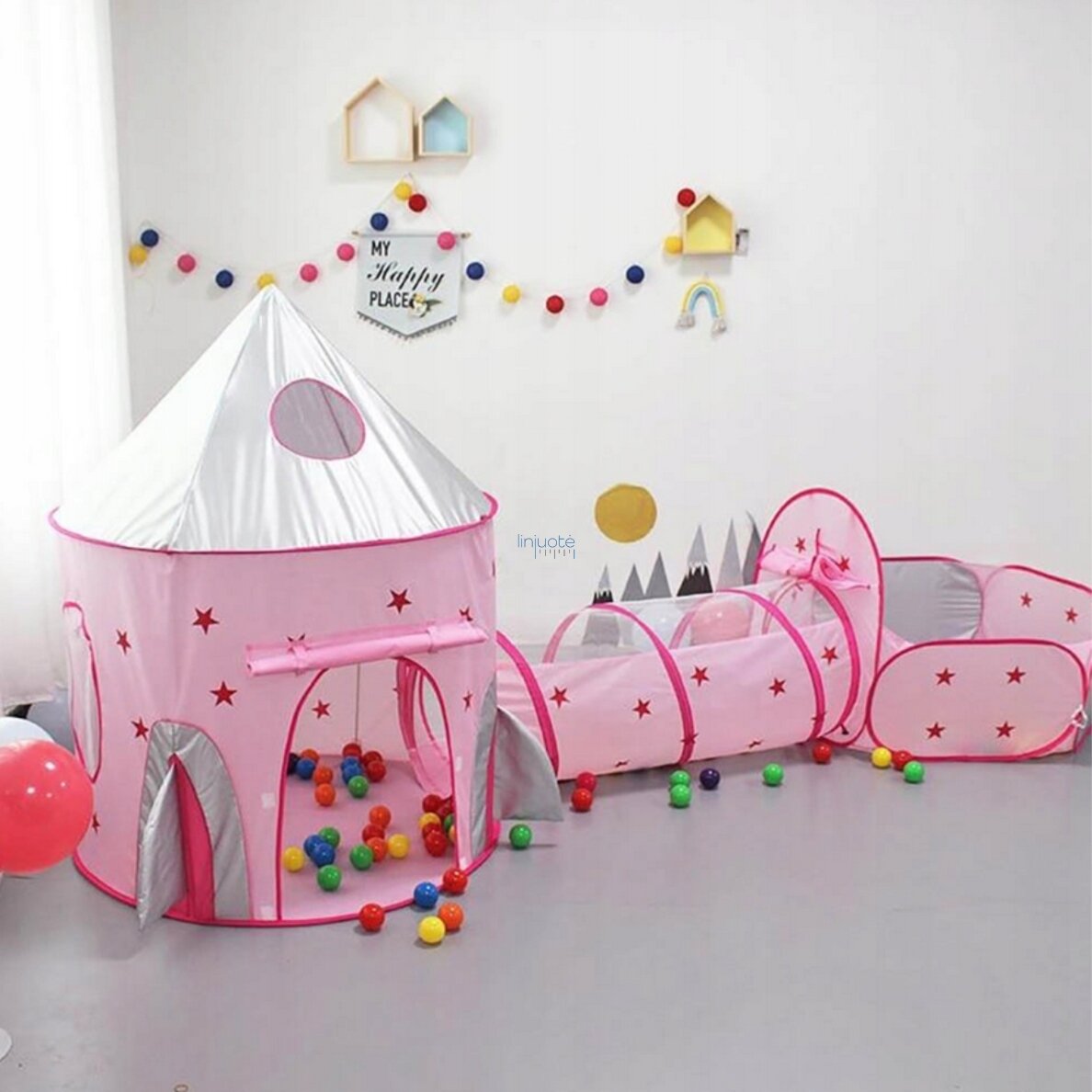 WOOPIE PALAPINĖ 3IN1, PRINCESĖS PILIS XXL - NAMELIS, TUNELIS, SAUSA PILIS, 54412 1 WOOPIE PALAPINĖ 3IN1, PRINCESĖS PILIS XXL - NAMELIS, TUNELIS, SAUSA PILIS, 54412 1