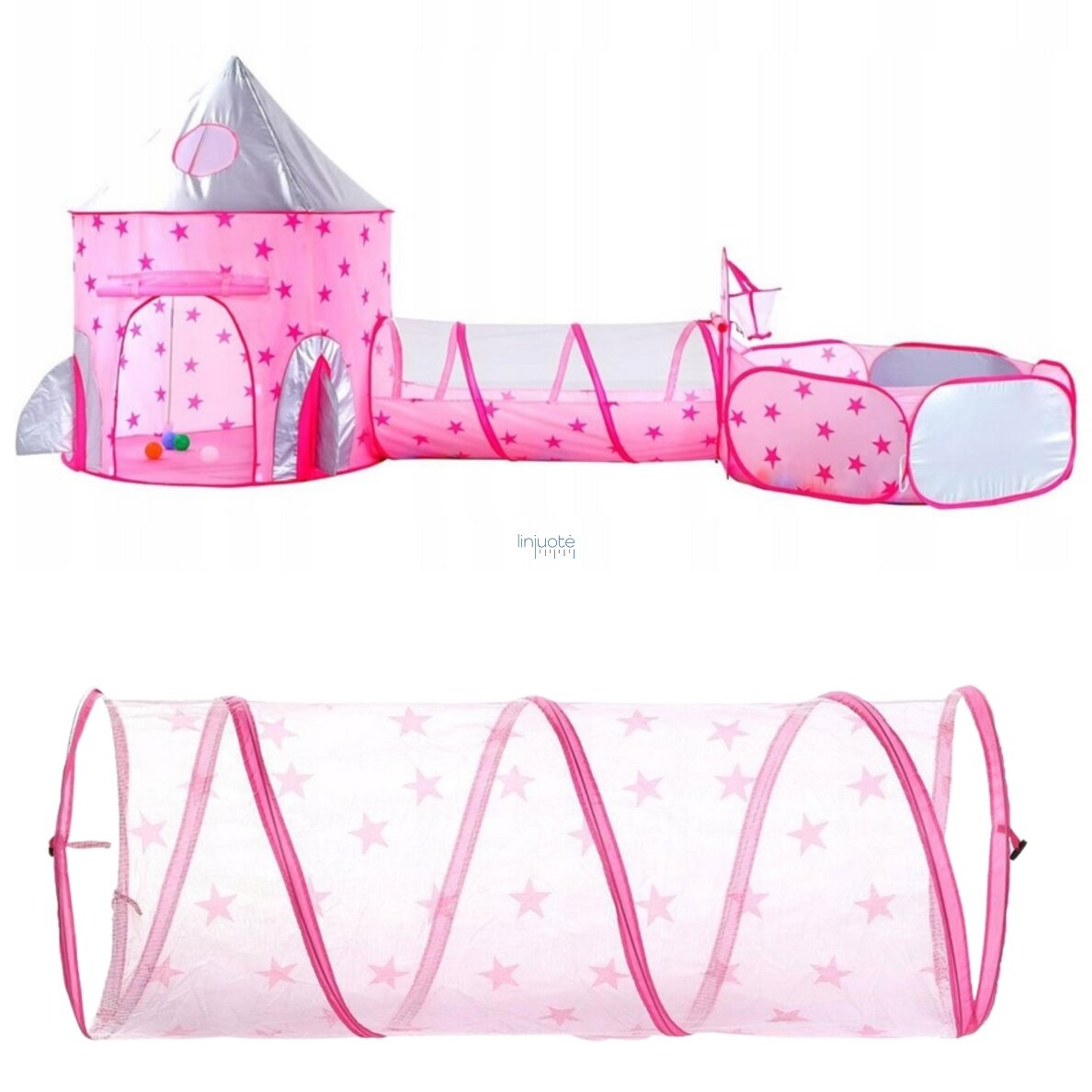 WOOPIE PALAPINĖ 3IN1, PRINCESĖS PILIS XXL - NAMELIS, TUNELIS, SAUSA PILIS, 54412 5 WOOPIE PALAPINĖ 3IN1, PRINCESĖS PILIS XXL - NAMELIS, TUNELIS, SAUSA PILIS, 54412 5