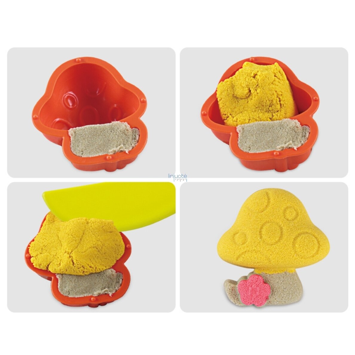 WOOPIE KINETINIS SMĖLIS 0,8 KG RINKINYS KREPŠELYJE SU FORMELĖMIS + BASEINAS, 54764 7