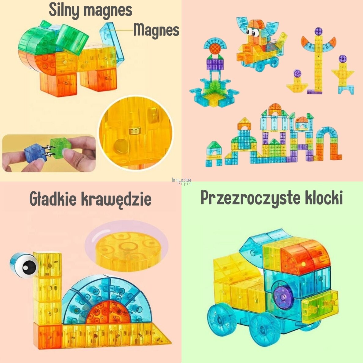 Skaidrūs magnetinis STEAM konstruktorius, 43 el, 55884 1